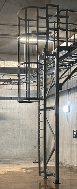 Fixed Steel Access Ladder With Safety Cage
