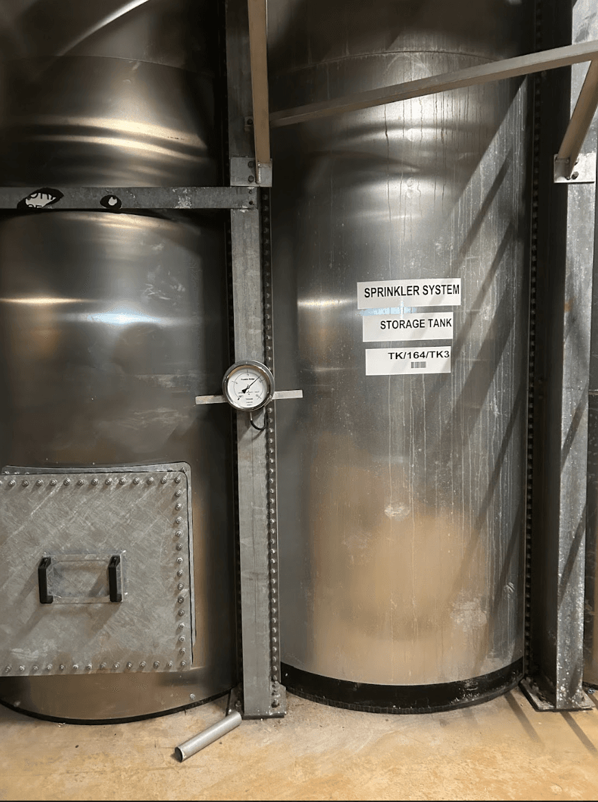 Sprinkler System Water Storage Tank