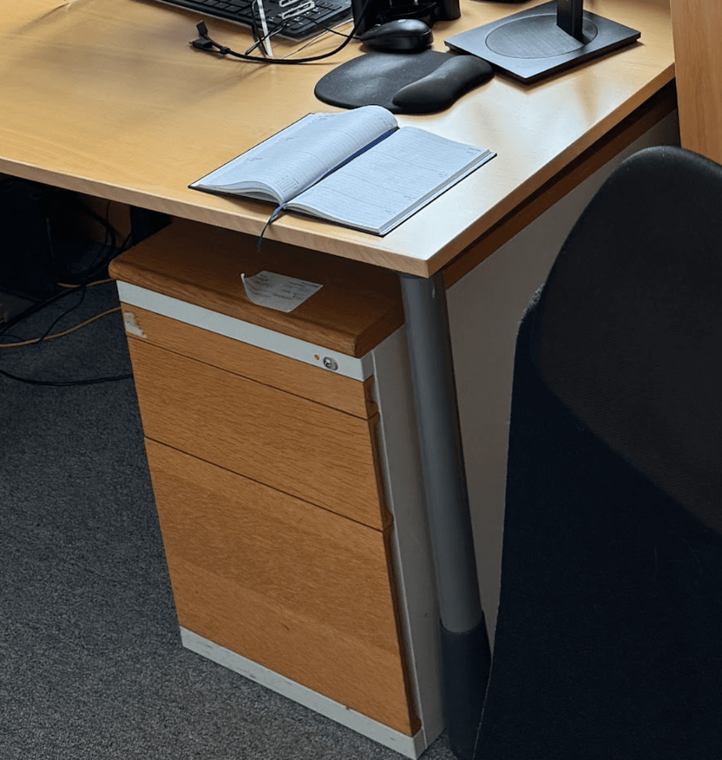 Office Desk With Under-desk Drawer Pedestal
