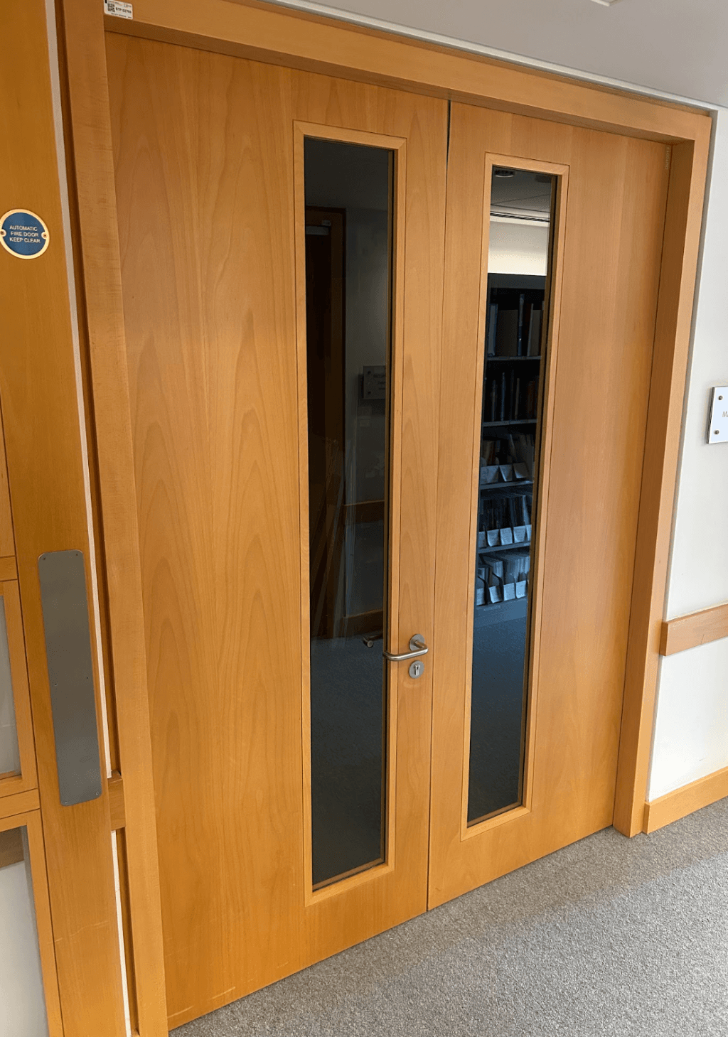 Timber Double-leaf Fire Door With Glazed Vision Panels